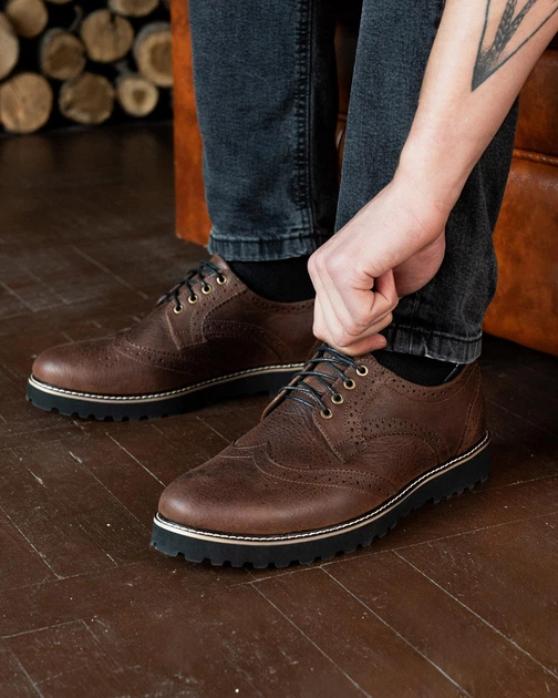 Мужские броги LEGESSY ONYX CHOCOLATE 41 - изображение 4