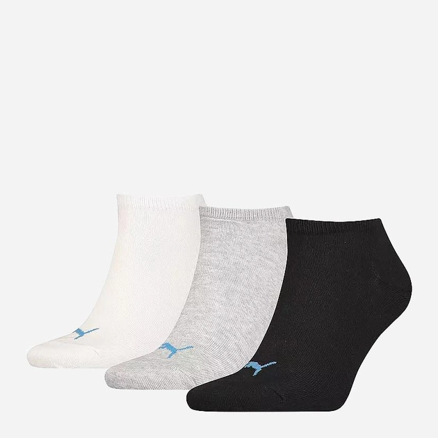 Набір чоловічих шкарпеток 3 пари Puma Unisex Sneaker Plain 3P 90680773 43-46 Чорний/Сірий/Білий (8720245486538) - зображення 1