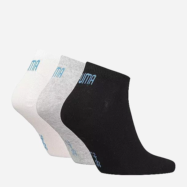Набір чоловічих шкарпеток 3 пари Puma Unisex Sneaker Plain 3P 90680773 43-46 Чорний/Сірий/Білий (8720245486538) - зображення 2