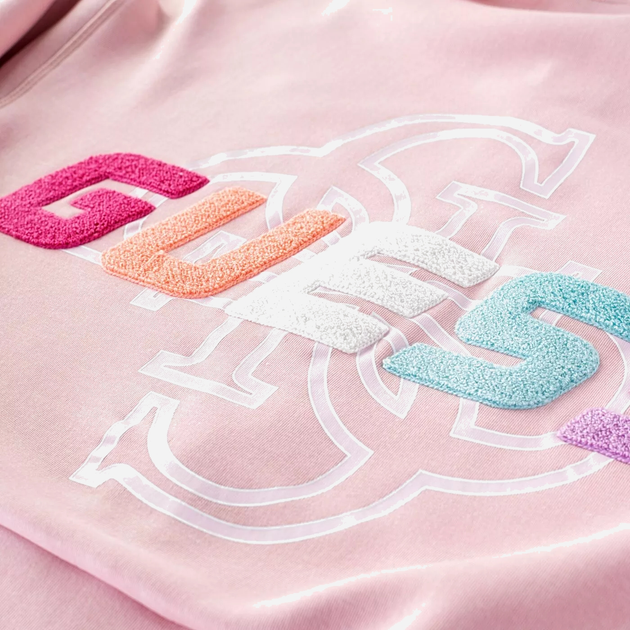 Толстовка на блискавці з капюшоном жіноча Guess V3GQ13FL04P M Рожева (7621701678805) - зображення 4
