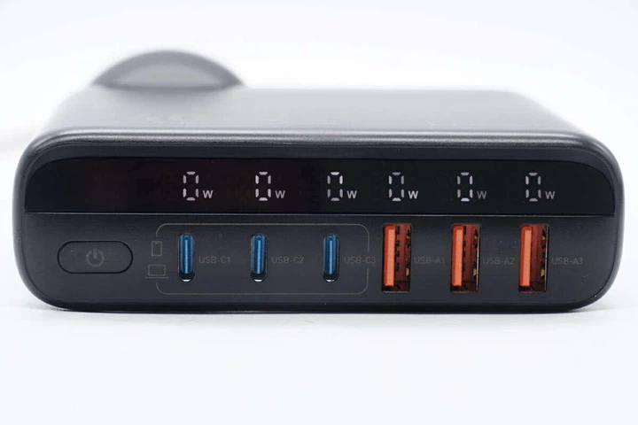 Зарядное устройство LDNIO 140W GaN с шестью портами (3U+3C) PD/QC и дисплеем Black (A6140C) - изображение 8