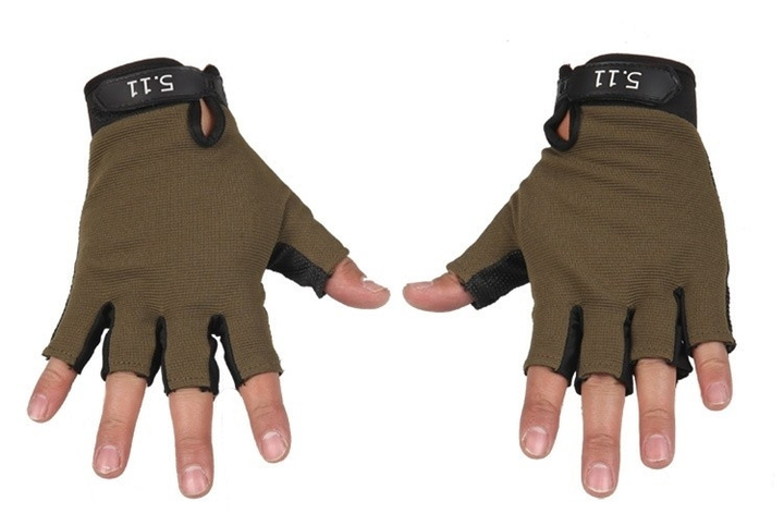 Тактические перчатки 5.11 короткопальцевые коричневые L - изображение 1