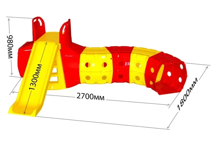 Дитяча Гірка з тунелем DOLONI-TOYS Червоно-жовта 01470/2 - Фото 2 Дитяча Гірка з тунелем DOLONI-TOYS Червоно-жовта 01470/2 - зображення 2