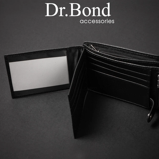 Кошелек мужской Classic из мягкой натуральной кожи DR. BOND M8-1 черный - изображение 8