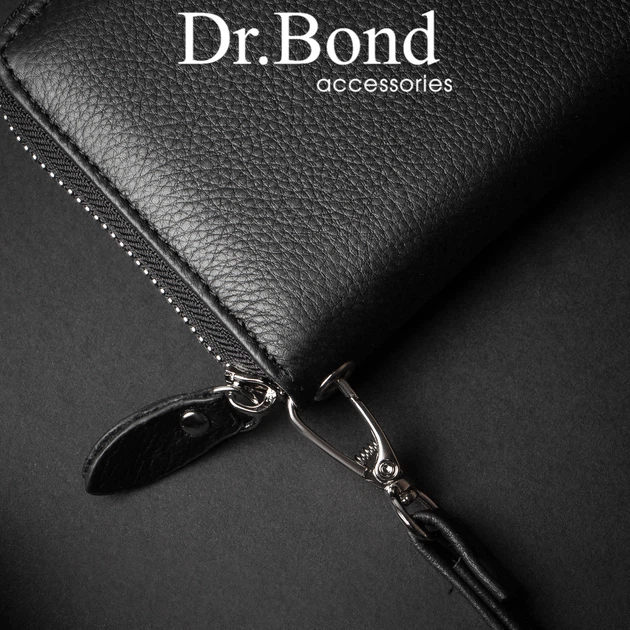 Чоловічий великий кошелек-клатч з натуральної шкіри DR. BOND MS-41 чорний - зображення 4