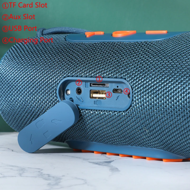 Портативная Bluetooth колонка TG341 с шнурочком Blue - изображение 6