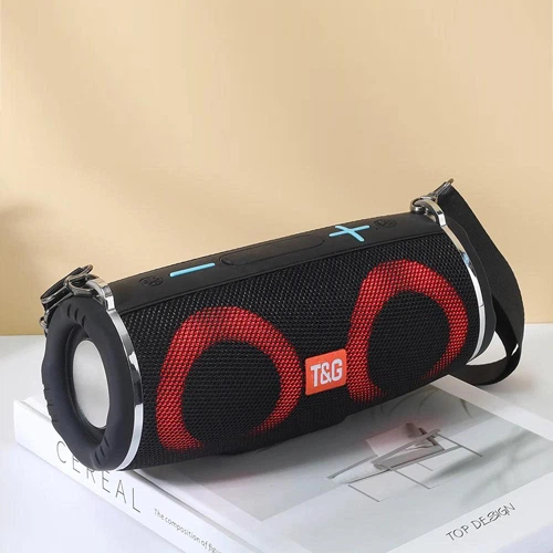 Портативная колонка TG642 с RGB подсветкой и ремешком Black - изображение 2