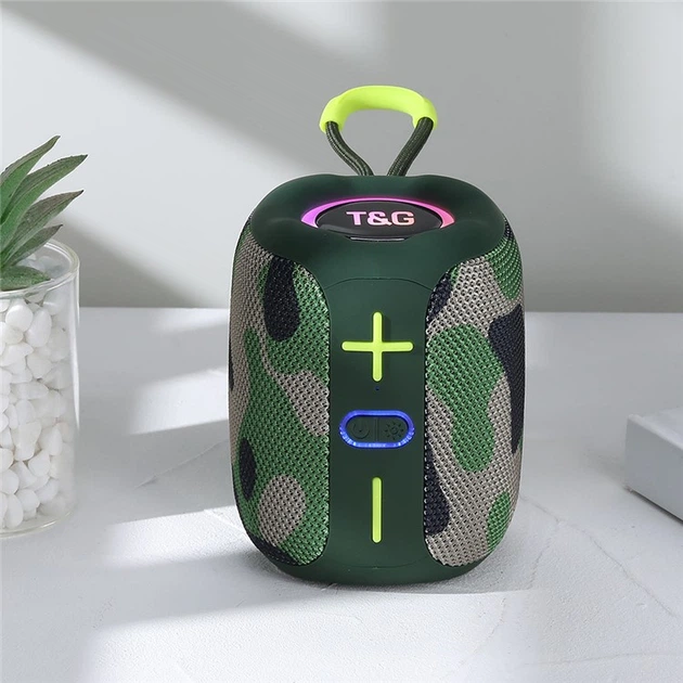 Портативна Bluetooth колонка TG658 8W з RGB підсвічуванням Camouflage - Фото 2 Портативна Bluetooth колонка TG658 8W з RGB підсвічуванням Camouflage - зображення 2