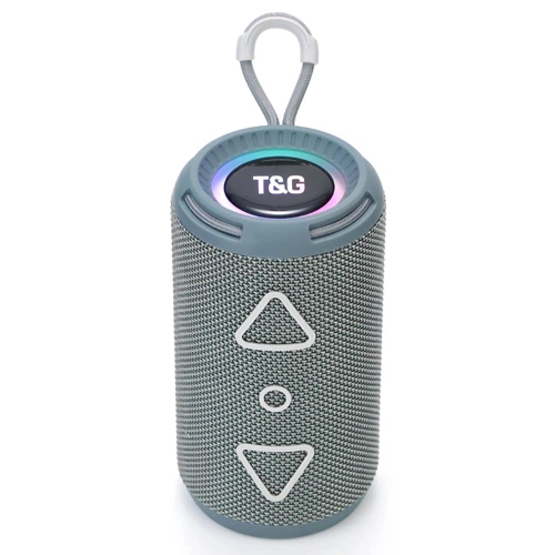 Портативная колонка TG656 8W с ремешком и подсветкой Grey - изображение 7