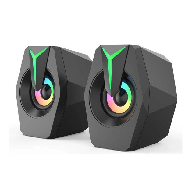 Колонки комп'ютерні з RGB підсвічуванням Kisonli C8 mini живлення від USB, 2 х 2.5Вт - зображення 2