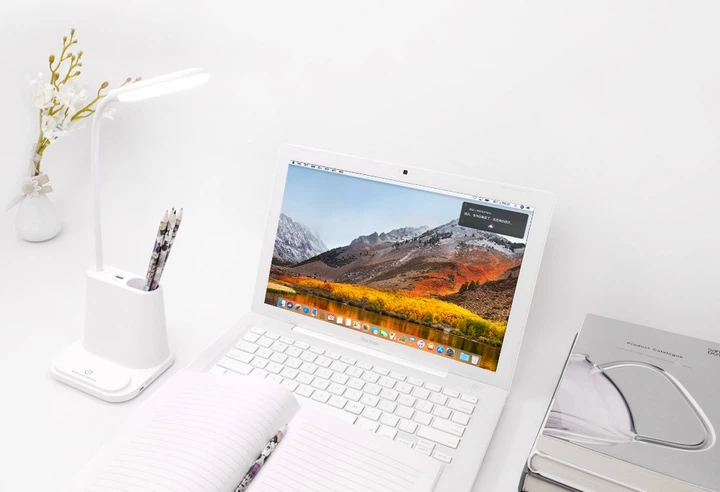 Світлодіодна настільна лампа Power bank Light 3в1 акумуляторна з USB виходом, органайзером та підставкою для смартфона Біла - зображення 5