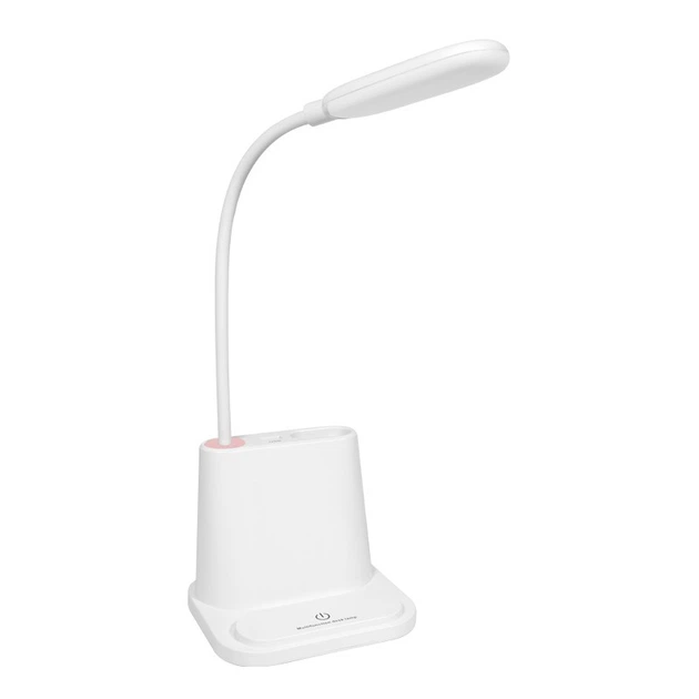 Світлодіодна настільна лампа Power bank Light 3в1 акумуляторна з USB виходом, органайзером та підставкою для смартфона Біла - зображення 6