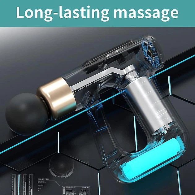 Перкусійний масажер пістолет 3в1 Fascial Gun FG007 ударний, імпульсний, масаж, що прогріває, 4 насадки Чорний - Фото 2 Перкусійний масажер пістолет 3в1 Fascial Gun FG007 ударний, імпульсний, масаж, що прогріває, 4 насадки Чорний - зображення 2