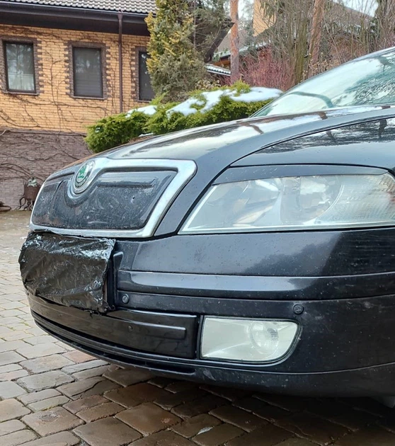Зимняя накладка на решетку (нижняя) Глянцевая для Skoda Octavia II A5 2006-2010 гг - изображение 3