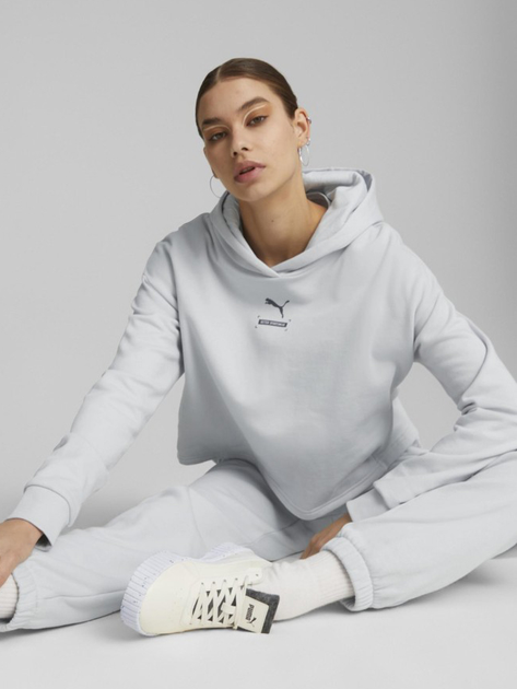 Bluza damska z kapturem krótka Puma Better 67003380 S Szara (4064537599266) - obraz 3