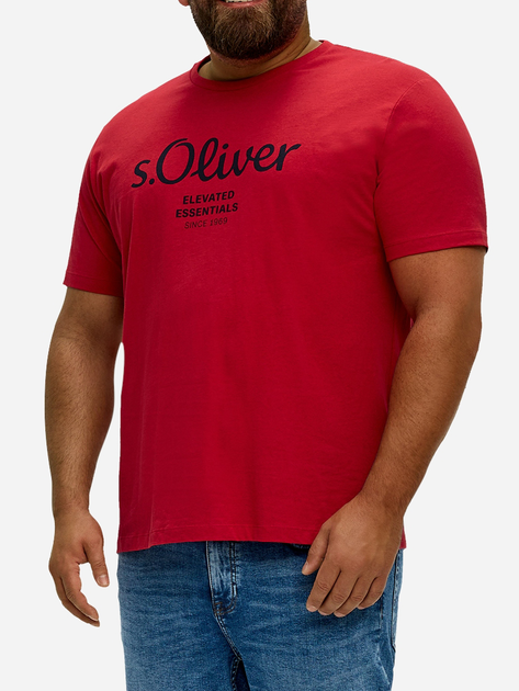 Koszulka męska s.Oliver 110.3.16.12.130.2148697-31D1 3XL Czerwona (4099975054244) - obraz 1