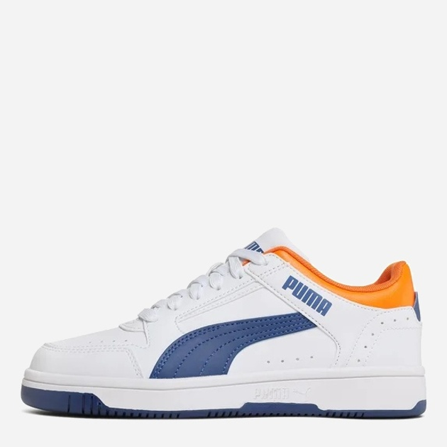 Підліткові кеди для хлопчика Puma Rebound JOY Lo Jr 38198411 36 (3.5) Білі з синім (4065452819835) - зображення 3