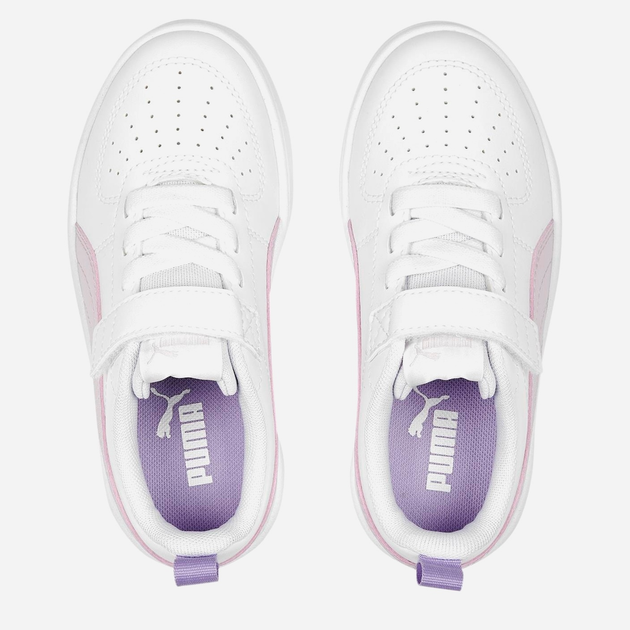 Sneakersy dziecięce dla dziewczynki na rzepy Puma Rickie AC+ PS 38583615 29 (11) Białe z różowym i fioletowym (4065452690458) - obraz 4
