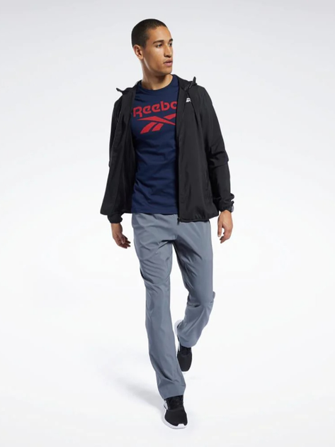 Kurtka wiatrówka męska sportowa Reebok Id Train Woven Jacke 100038788 2XL Czarna (4062051680019) - obraz 3