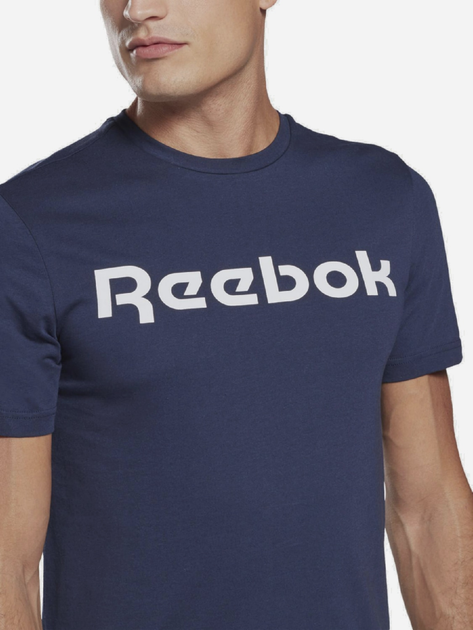 Футболка бавовняна довга чоловіча Reebok Gs Reebok Linear Rea 100042355 M Темно-синій/Білий (4064047964042) - зображення 4