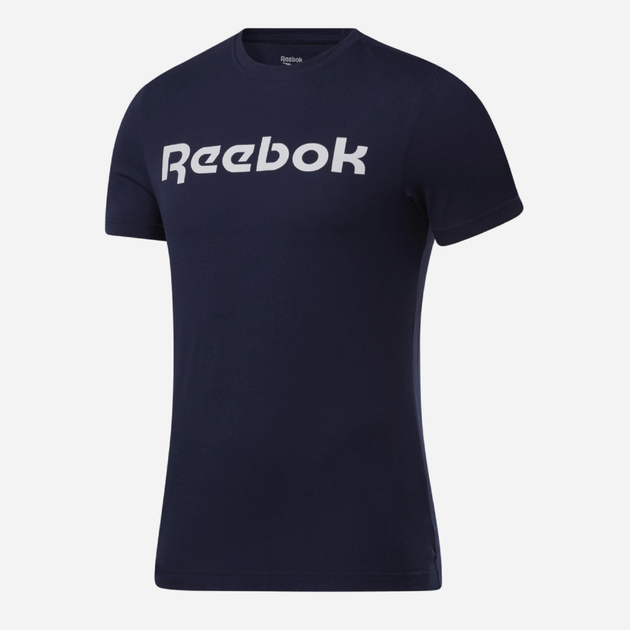 Koszulka męska bawełniana Reebok Gs Reebok Linear Rea 100042355 2XL Granatowy/Biały (4064047967777) - obraz 7