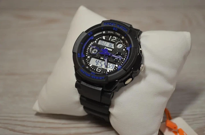 Детские наручные спортивные часы Skmei 1060 s-shock Синий - изображение 4