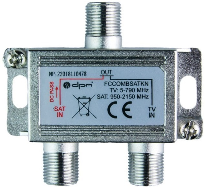 Суматор DPM Телевізійний SAT/TV 1 вхід 2 виходи 5 - 2400 МГц (BMFCCOMB) - зображення 1