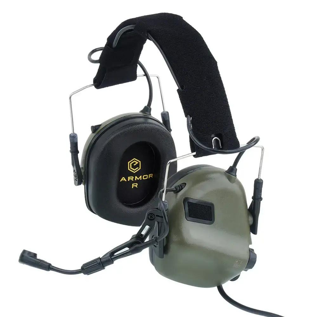 Активні тактичні навушники з комунікаційною гарнітурою Earmor M32. Колір: Ranger Green, EM-M32-GRN - зображення 2