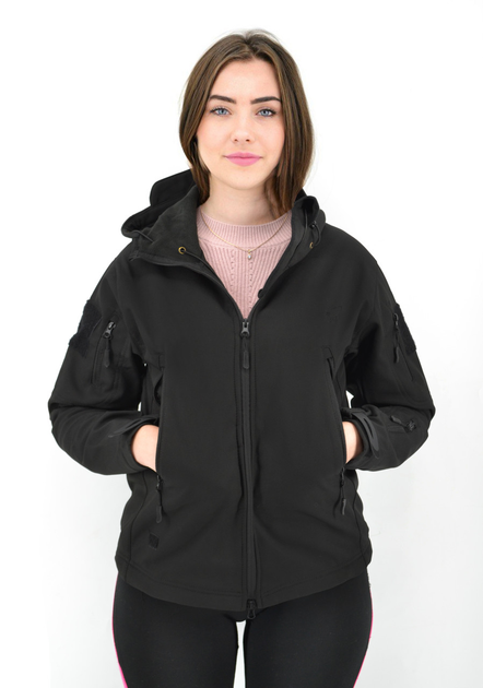 Жіноча тактична куртка Eagle Soft Shell із флісом Black S (AW010798) - зображення 2