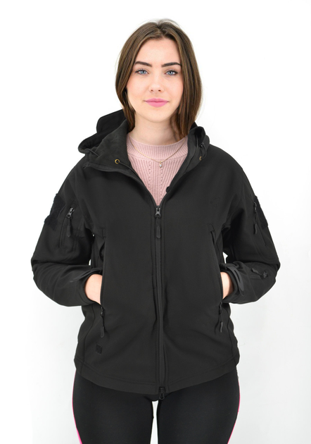 Женская тактическая куртка Eagle Soft Shell с флисом Black 3XL (AW010803) - изображение 2