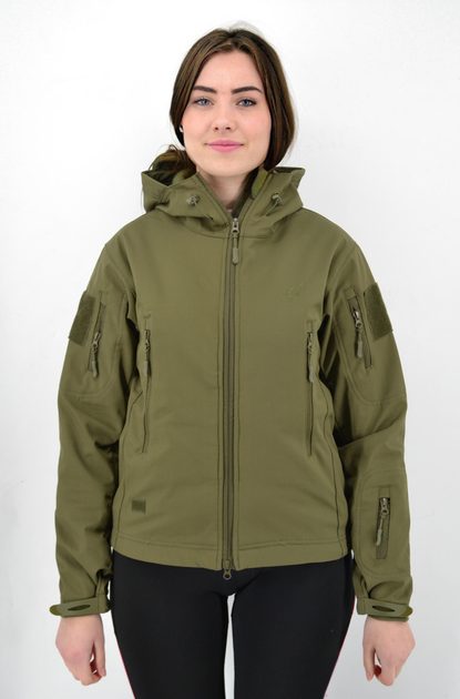 Женская тактическая куртка Eagle Soft Shell с флисом Green Olive S (AW010790) - изображение 2