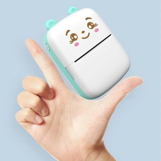 Портативный аккумуляторный карманный мини принтер с термопечатью Bluetooth Portable Mini Printer А8С Голубой - изображение 12