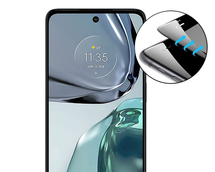 Загартоване захисне скло на Motorola Moto G54 5D Чорне - зображення 2