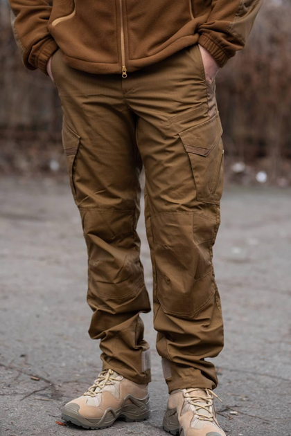 Чоловічі тактичні штани «Kayman Military» койот із посиленими зонами та накладними кишенями Rip-stop 38/32 - зображення 1