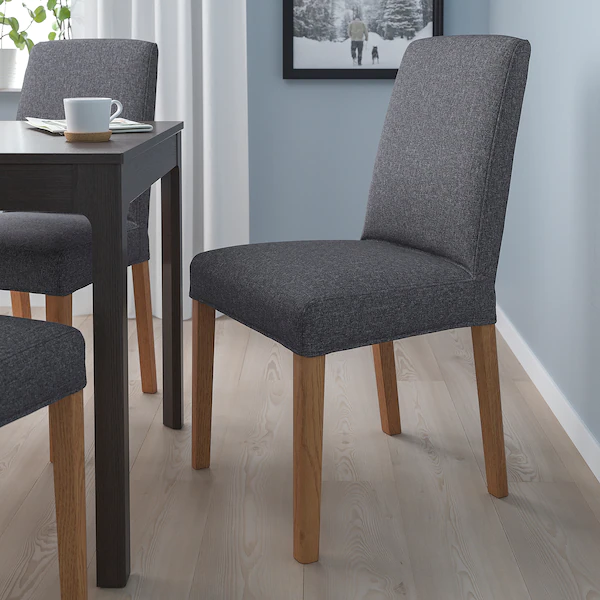 Кухонний стілець BERGMUND IKEA 393.845.68 дуб/сірий - Фото 2 Кухонний стілець BERGMUND IKEA 393.845.68 дуб/сірий - зображення 2