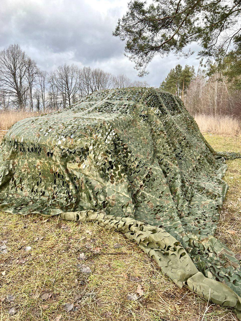 Маскировочная сетка 3х5м для автомобиля, пикапа, внедорожника и техники "Листья зелёные №1" - изображение 1