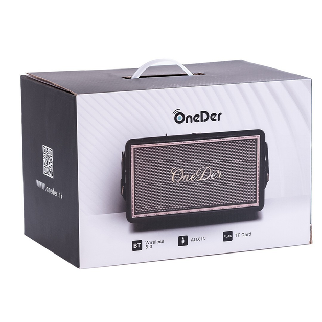 Портативна колонка OneDer Platinum C20 коричнева Bluetooth потужна колонка акустика TF/USB/AUX 40 Вт (D6BR) - зображення 6