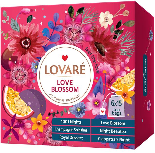 Акція на Колекція чаїв Lovare Love Blossom 90 пакетиків від Rozetka