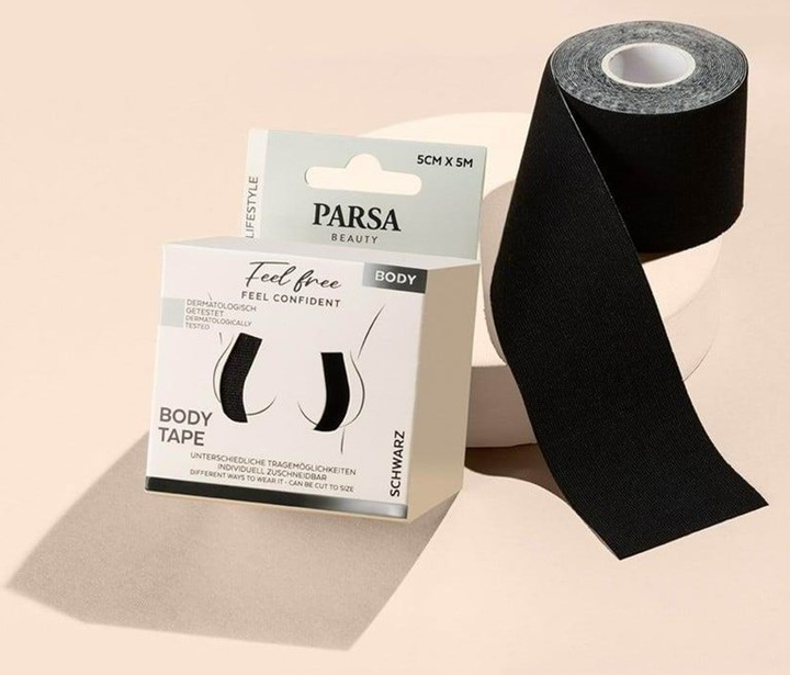 Taśma do ciała Parsa Body Tape 5 cm x 5 m Czarna (4001065867702) - obraz 3