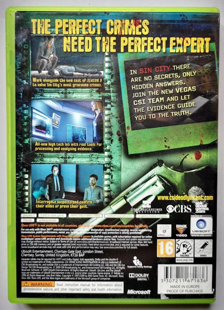 CSI Deadly Intent, Б/У, английская версия - диск для Xbox 360 - изображение 3