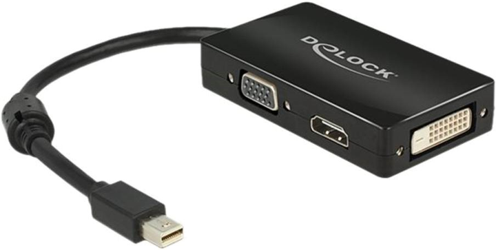 Адаптер DeLock mini-DisplayPort - VGA / HDMI / DVI пасивний чорний (4043619626311) - зображення 1
