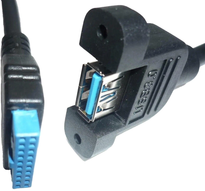 Kabel DeLock USB Type-C - USB Type-A pin header 1x female Black (4043619831180) - obraz 1