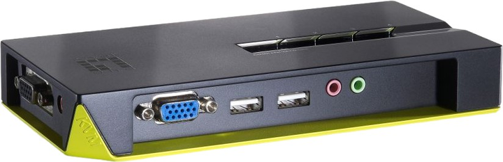 Przełącznik Level One KVM-Switch 4 PC - VGA + USB + Audio Black (KVM-0421) - obraz 1