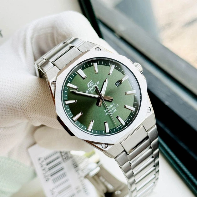 Наручные часы CASIO EFR-S108D-3A Зеленый/Серебристый Нержавеющая