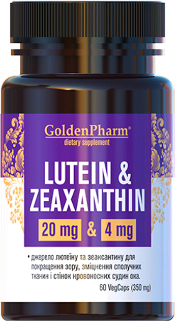 Натуральная добавка Golden Pharm Лютеин и Зеаксатин капсулы 350 мг №60 ...