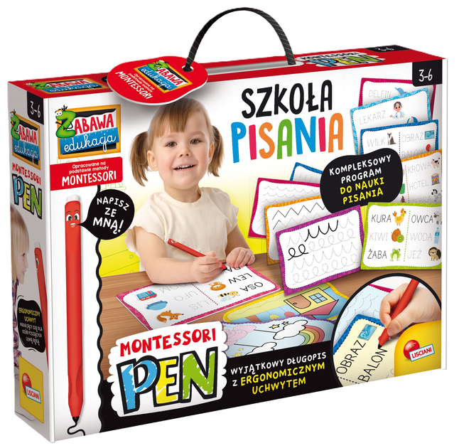 Tabele do ćwiczenia pisania Lisciani Montessori z pisakiem (8008324101320) - obraz 1