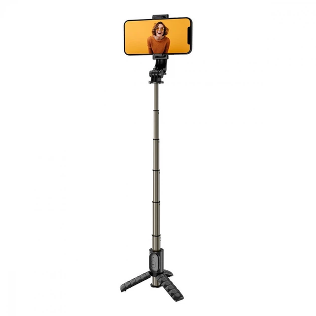 Трипод селфі монопод Proove Tiny Stick Selfie Stick Tripod 680 mm Black - зображення 10