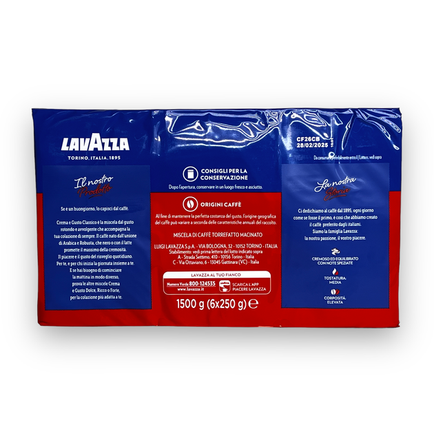 Кофе молотый Lavazza crema e gusto classico 40% arabica / 60% robusta, 250 г - Фото 5 Кофе молотый Lavazza crema e gusto classico 40% arabica / 60% robusta, 250 г - изображение 5
