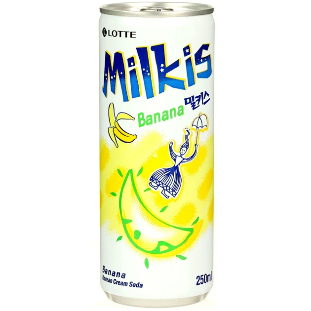 Напиток газированный Milkis банан LOTTE 250мл - Фото 1 Напиток газированный Milkis банан LOTTE 250мл - изображение 1