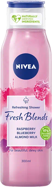 Гель для душу Nivea Refreshing Shower Fresh Blends Освіжаюча Raspberry & Blueberry & Almond Milk 300 мл (9005800329222) - зображення 1